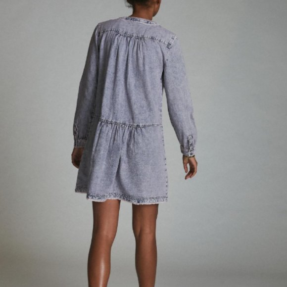 Anthropologie Pilcro Lorelei Tunic Dress Washed Denim Chambray Size 6 - Picture 3 of 11